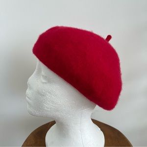 Vintage Classic Red Wool Beret.